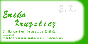 eniko kruzslicz business card